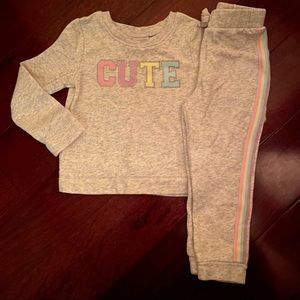 Girls Children’s Place “CUTE” Sweatsuit